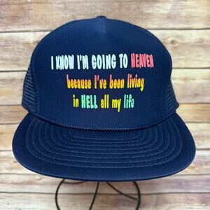 Unbranded, Heaven and Hell, Navy Graphic Trucker Hat. Excellent condition!